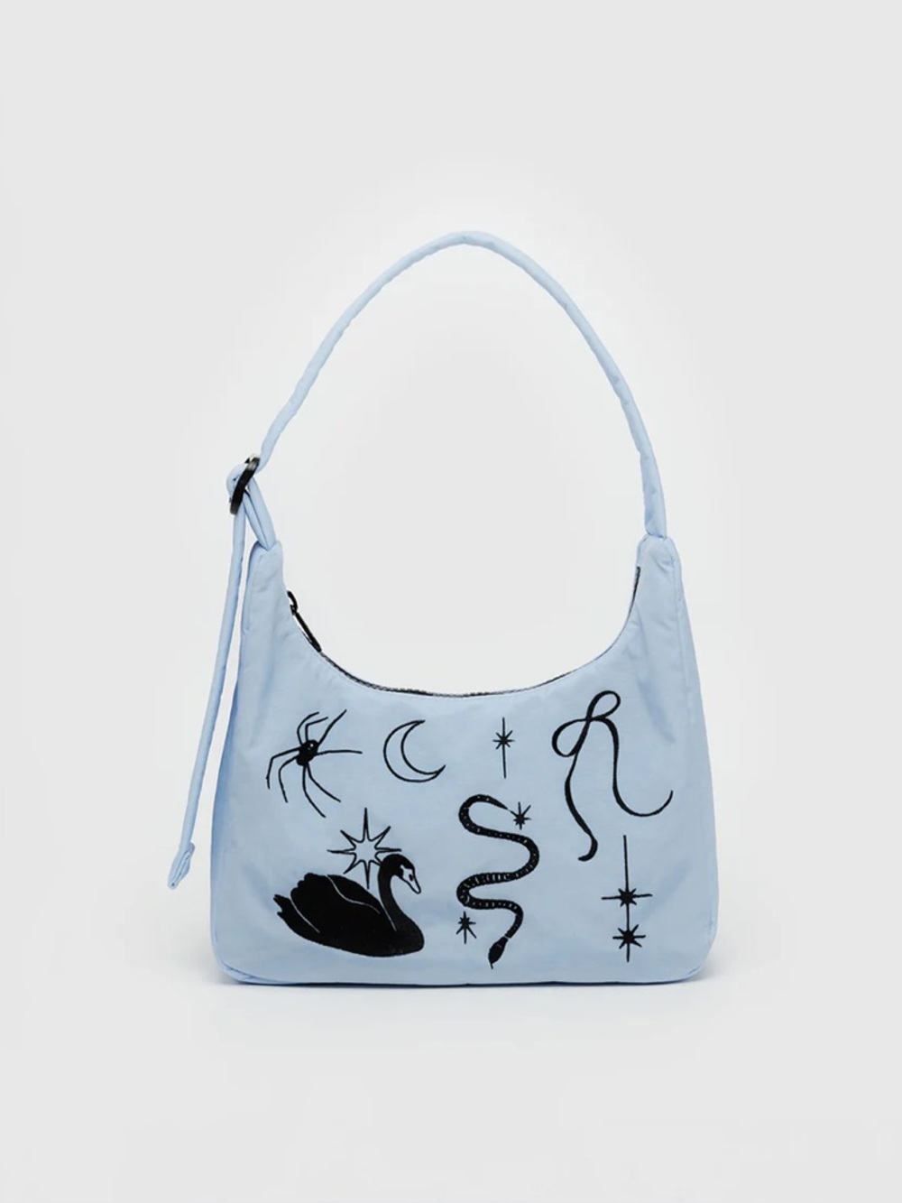 NWOT BAGGU Mini Nylon Shoulder Bag - Embroidered Ballet Icons